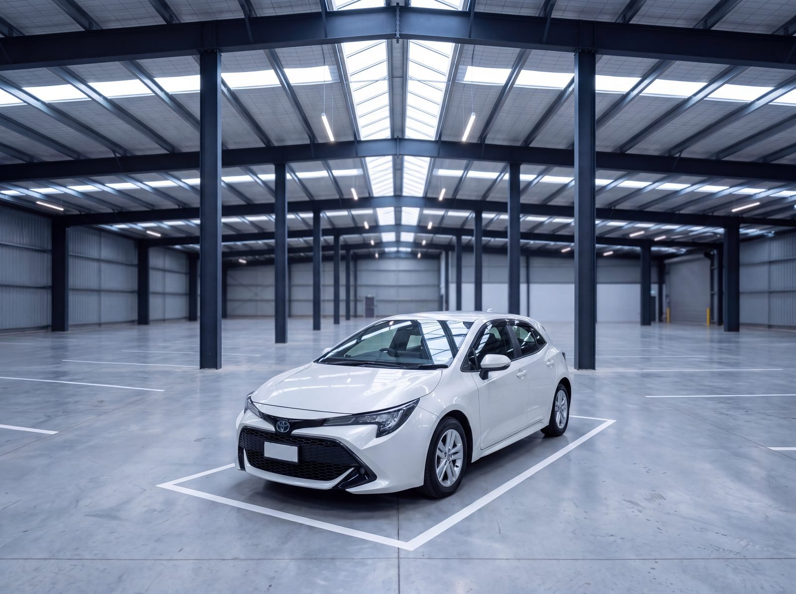 White Toyota Corolla hatchback import