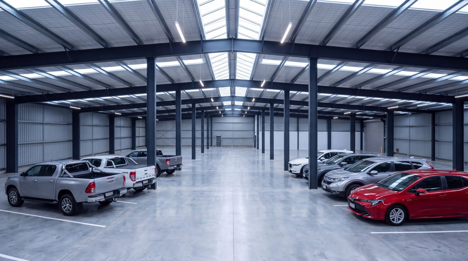 Inside the Fusion Capital Motors warehouse in Albany